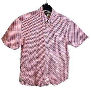 Tommy Hilfiger Large 80's 2-ply Fabric Checkered Button Down Shirt Cotton